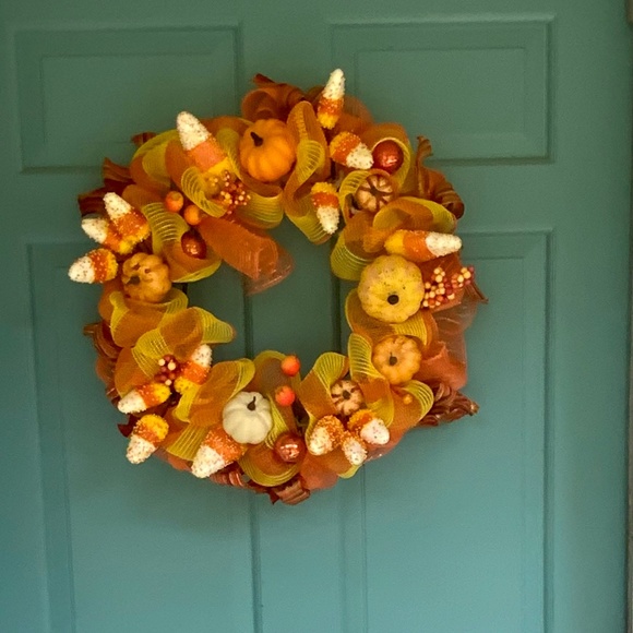 Fall Candy Corn Wreath - Picture 2 of 5